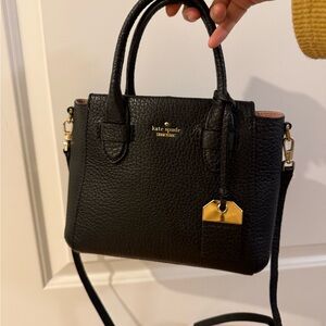 Kate Spade Black Pebbled Leather Satchel / Carter Street Kylie